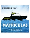 Matricula Embarcações Cat. 1 a 4  (10cm Alt.)